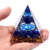 Gold Stone Orgonite Pyramid Figurine, Natural Stone, Power Stone, Purification,