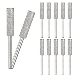 M METERXITY 12-Pack 7/32 Inch Titanium Plated Diamond Chainsaw Sharpener, High Hardness Grinding Stone Chainsaw Sharpening Kit for Electric Chainsaw Sharpener/Stone Carvings [3mm Silver]