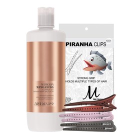 BlondeMe Developer 9% / 30 Volume 33.8 Oz and M Hair Designs Piranha Clips (Bundle)