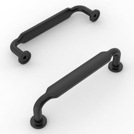 Amerdeco 10 Pack Matte Black Cabinet Pulls 3 Inch(76mm) Hole Centers Kitchen Cabinet Handles Solid Zinc Alloy Cabinet Hardware Drawer Pulls ZH0051……