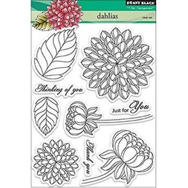 Penny Black Decorative Rubber Stamps, Dahlias (30-159)