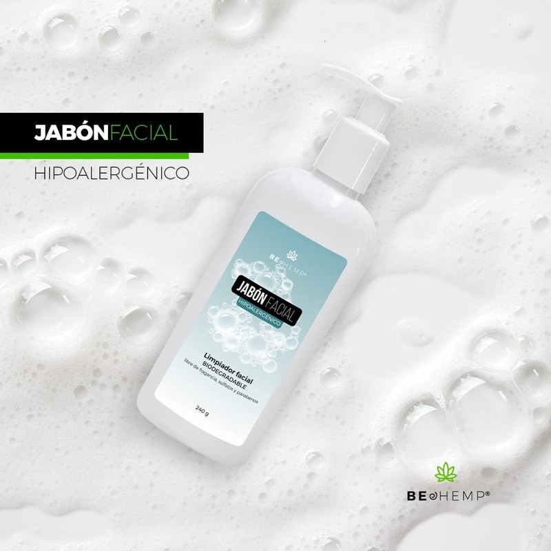 Jabón facial hipoalergénico hidratante 250 ml Beohemp