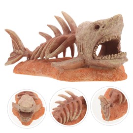 CIYODO Aquarium Fish Skeleton Ornament Unique Resin Craft Decoration for Fish Tanks Vintage Style Hiding Shelter Stable Structure for Aquatic Scenes Fun and Versatile Aquarium Decor