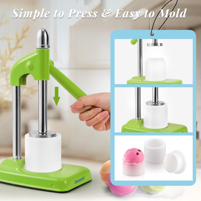 Bonoutil Bath Bomb Press Machine-2 Molds Easy Press Bath Bomb