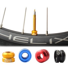 2 Packs Bike Tire Presta Valve Nut Bicycle Inner Tube Valve Nuts with Sealed O Rings for Mountain Road Bikes Accessories Cycling Parts (Gold)