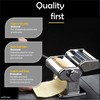 GOURMEX Pasta Maker Machine Stainless Steel Manual | With Adjustable