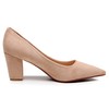 VenusCelia Women's Lewin Pump Chunky Heel Shoe, Nude Suede, 5