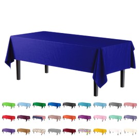 4-Pack Navy Plastic Table Cloth - 54In. x 108In. Disposable Tablecloth for Parties - Rectangle Tablecloth - Disposable Table Cloths for Parties - Plastic Table Cover for Picnics - Exquisite