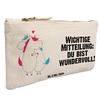 Mr. & Mrs. Panda Makeup Bag Unicorn Message, White, Hand