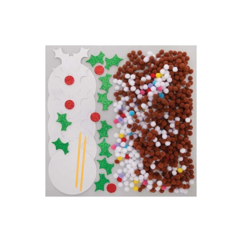 Baker Ross FE889 Christmas Pudding Kits, 5 Pack, Christmas Craft