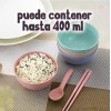 MAIXIANG Bowl Tazon Con Cubiertos Ecologico Fibra De Trigo Mx-003