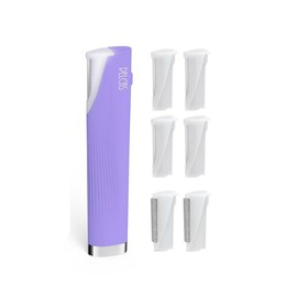 PELCAS Electric Dermaplaning Tool with LED Light Mini Dermaplaning Razor Kit for Facial Peach Fuzz Exfoliation & Hair Removal - Color: Purple