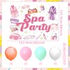 LaVenty SPA Party Backdrop Balloons Pajama Party Decoration Slumber Sleepover