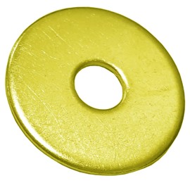 Extra Large Steel Washer, 2.45" OD, 0.75" ID, Yellow Zinc Coated