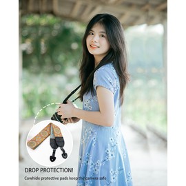 GuirCygne Camera Strap - Wide, Comfortable Durable Adjustable Crossbody Neck Shoulder Sling Strap for Photographers,Butterfly