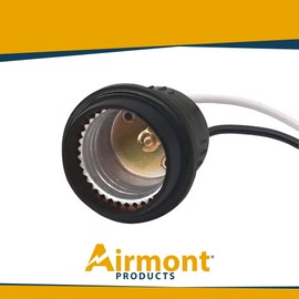 (20 Pack) Airmont Products AP-12068, Weatherproof Pigtail Lamp Sockets, E26 Medium Base, 14 Awg, Fully Sealed, Rainproof Rubber Coated Lamp Holder, Black and White Insulated Wires, Stripped Edges