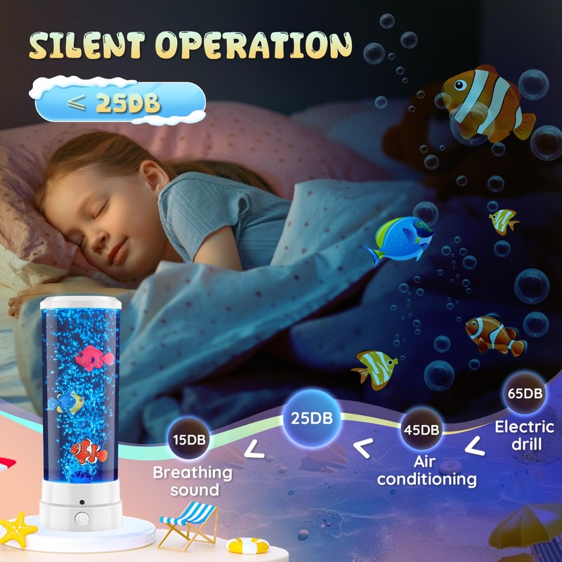 weneasker Sensory Fish Lamp with 16 RGB Colors, Silent Operation,