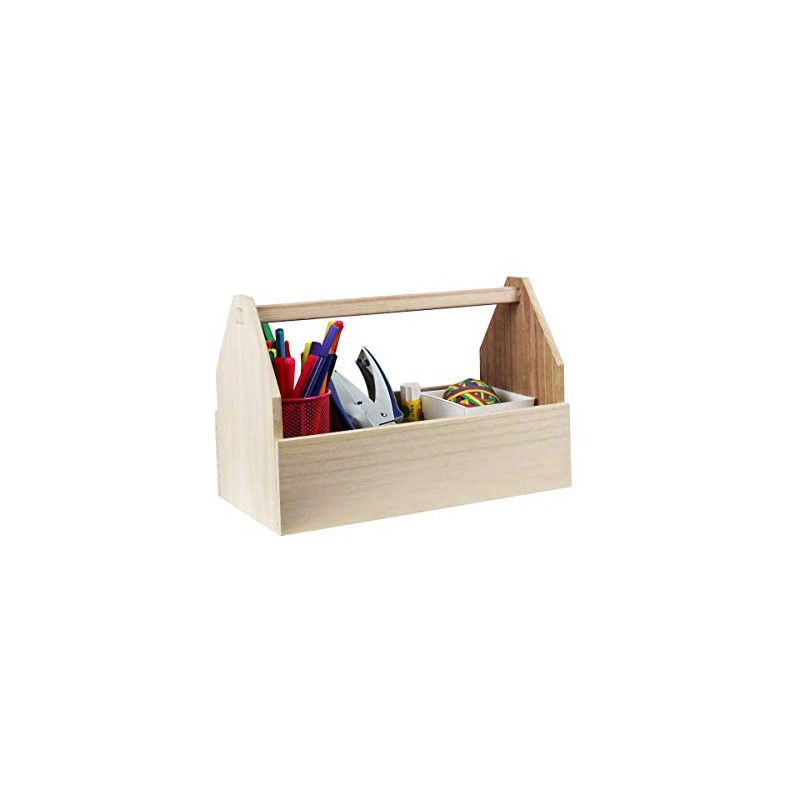 Artemio Wooden Tool Box 30 cm, Wood, Beige, 30 cm