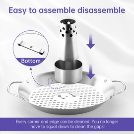 FSHXSDZ Beer Can Chicken Holder for Grill, Stainless Steel Chicken Roaster, Barbecue Grill Rack, Even Cooking, Detachable Dense Hole Chicken Pan, for Indoor Outdoor BBQ, Picnics, Camping.