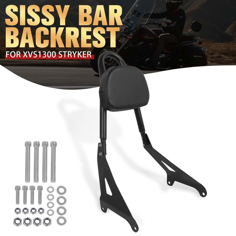 Detachable Backrest Sissy Bar Replacement for Yamaha Stryker XVS1300 XVS