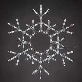 36" Folding Cool White Snowflake Decoration LED Snowflake Lights Large Snowflake Decorations Outdoor Lighted Snowflake (36" Warm White Snowflake)