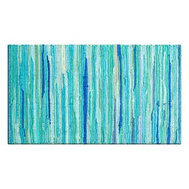 KEMA Cotton Chindi Rag Rug, Boho Farmhouse Rustic Area Accent Throw Rug, Handwoven Reversible Natural Yarn,Living Room Den Study Home Décor Gift, 20x32 Inch