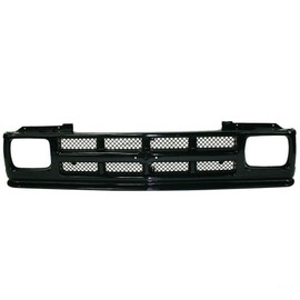 Sangeponiang Grille Assembly Front Upper Side Black with Headlight Holes and Emblem Provision Plastic for Chevy for S10 Tahoe 91-92 & Base 91-93 & EL 92-93 & Blazer Base/Tahoe LT 91-94 1pc