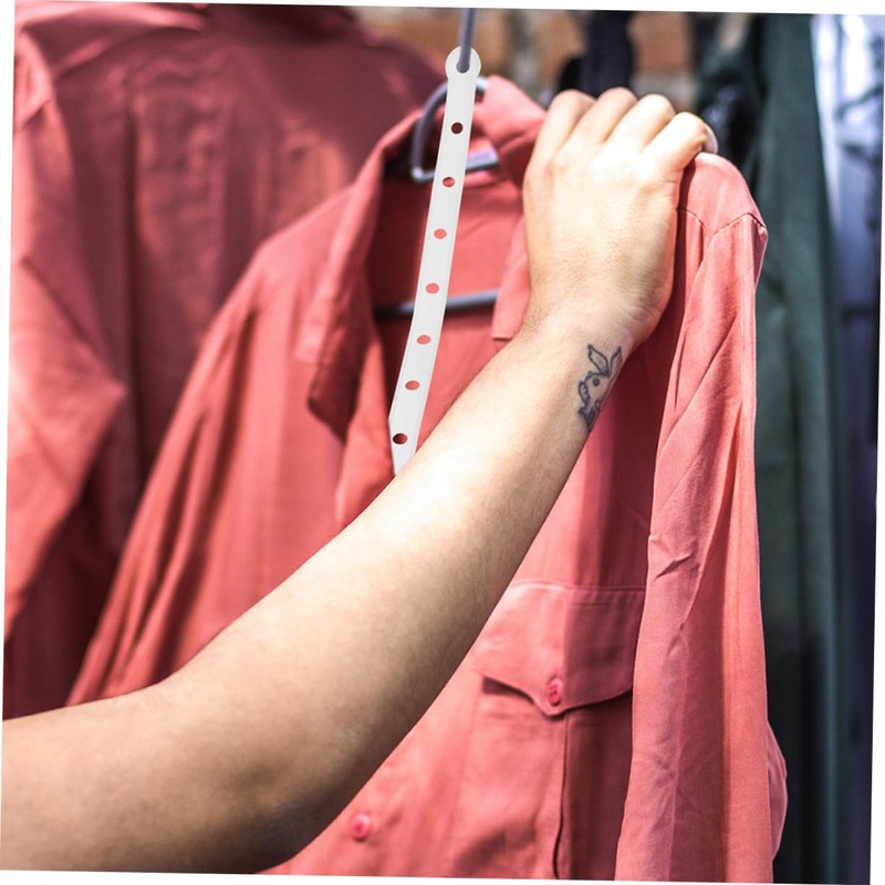 MAGICLULU 10-pack White Plastic Connectors Sturdy Coat Hanger Strips for