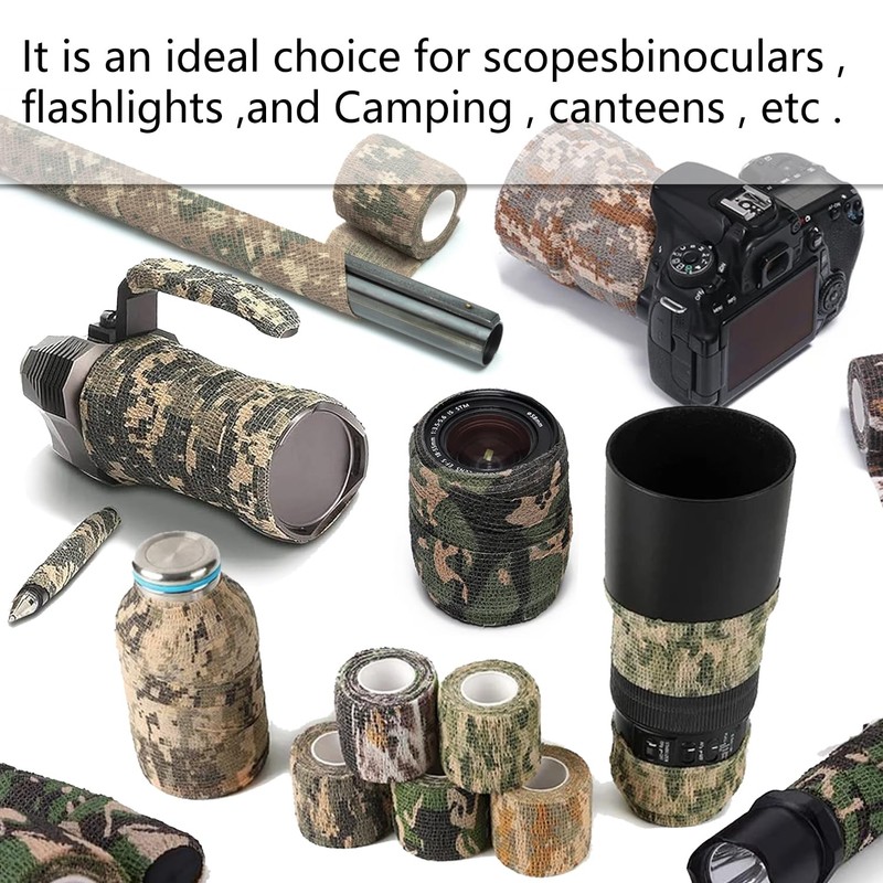 BOROLA Self-Adhesive Protective Camouflage Tape Cling Scope Wrap Camo Stretch
