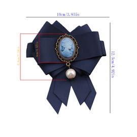 Pack of 3 Bow Brooches, Bowknot Pearl Brooch, Vintage Ribbon Brooches, Women's Vintage Brooch Pins, for Dresses, Shirts, Jackets (3 Colours), Fabric,Pearl