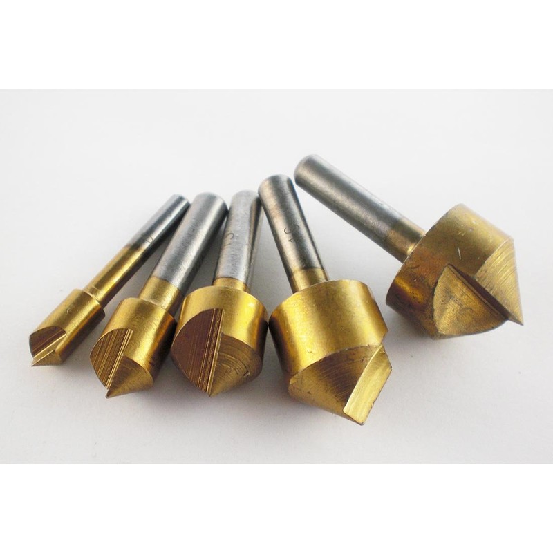Single Edge 90 ° Chamfer Bit Titanium Set of 5 