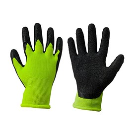 Children's Work Gloves Latex Protective Gloves Gardening Gloves Orange Size 2-6 (2, Green)