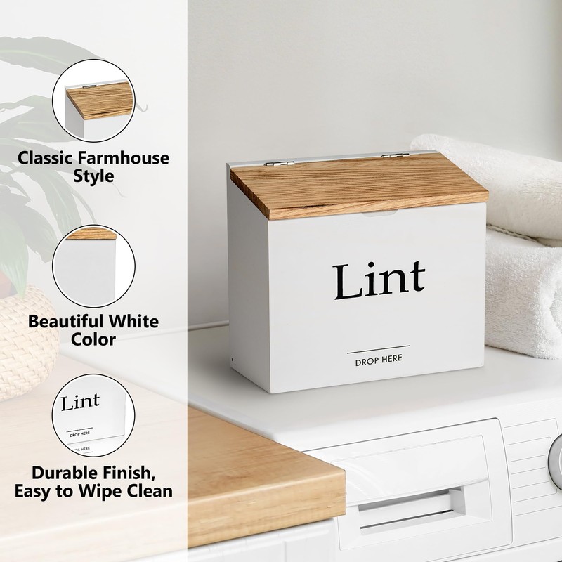 Waratah Designs Magnetic Lint Bin for Laundry Room - Compact