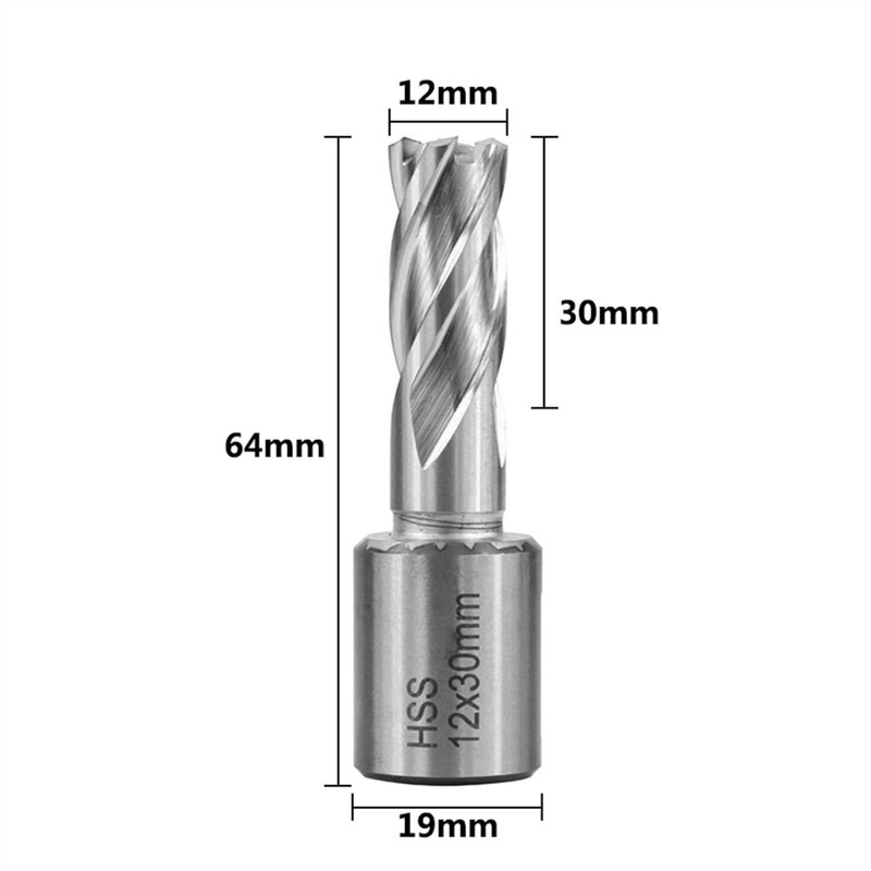 Shank HSS Annular Drill Bit 12-42x30mm TiN Coated Hollow Drill