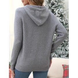 CiCiBird Women 2024 Winter Snowflake Sweater Christmas Knitted Pullover Warm Comfy Long Sleeve Shirts with Pockets Xmas1 Gray S
