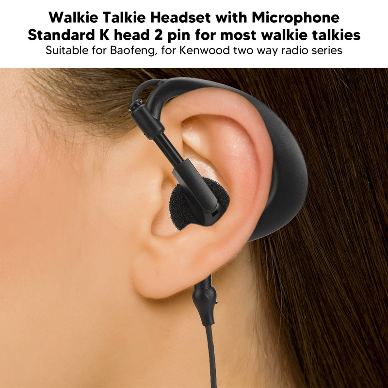 Two Way Radio Earpiece Universal K Head 2 Pin Electroplating
