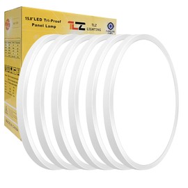 TLZ TLZ LIGHTING 15.8 Inch 6PK LED Flush Mount Ceiling Light, 32W, 3480LM, 3000K/4000K/6000K CCT Selectable, White Ultra-Slim Low Profile Round Flat Panel Light for Bedroom,Kitchen,Hallway