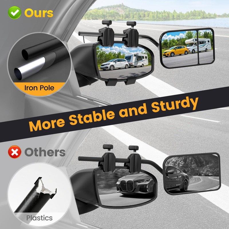 Universal Clip on Towing Mirrors Extensions for Towing, Side Mirror
