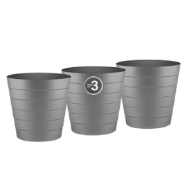 Small Trash Can (2.1 Gallons), Dorm Trash Can, Heavy Duty Dust Bin, Mini Garbage Can for Bedroom (Pack Of 3), Plastic Wastebasket, Bathroom Wastebasket (Grey) Round paper Trashcan, Office Trash Can