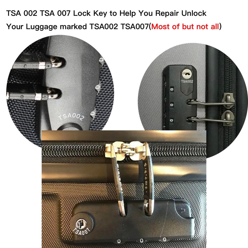 2 Keys for TSA007 Master Luggage Keys, Universal TSA 007