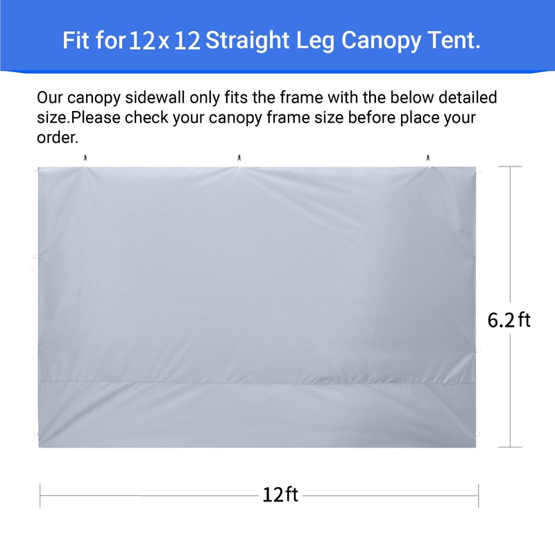 CROWN SHADES SunWall Silver Coated for 12x12 Pop up Canopy