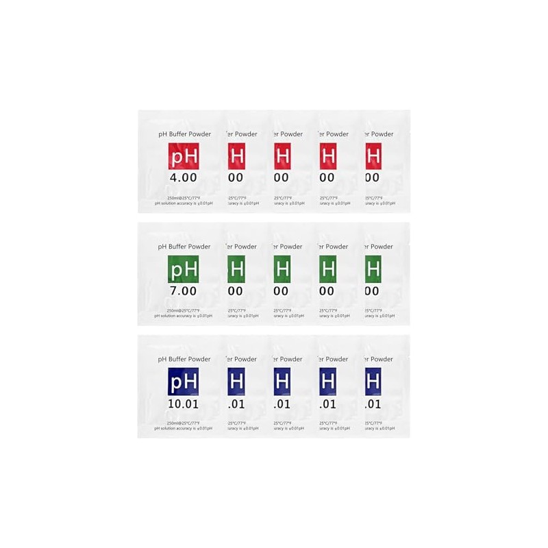 Homcoice 15 Pack pH Calibration Powder (4.00, 7.00, 10.01) -
