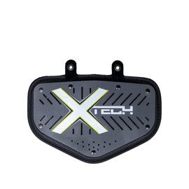 XTECH Vented 5-Sided Football Backplate - Straps for Super Skill Shoulder Pads - Universal Back Plates for Adult Mens and High School Players - Protective Gear and Accessories (Large), Grey