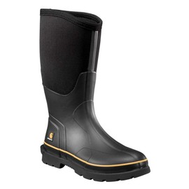 Carhartt mens 15" Waterproof Rubber Pull-on Soft Toe Cmv1151 Knee High Boot, Black, 10.5 US