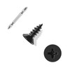 ANCHOREASE M4×12mm Wood Screw 400Pcs, Black Carbon Steel Self Tapping