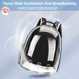 SooGree Cat Backpack Carrier Bubble Bag Space Capsule Pet Carrier Dog Hiking Backpack, Small Dog Backpack Expandable Carrying for Cats Puppies Airline Approved Travel Carrier Outdoor Use Black