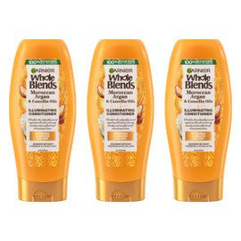 Garnier Whole Blends Moroccan Argan & Camellia Oils Illuminating Conditioner for Silky Shine, 12.5 Fl Oz, 3 Count (Packaging May Vary)