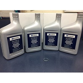 Subaur Genuine Automatic Transmission Fluid - 4 quarts SOA427V1500 with gasket 11126AA000