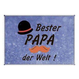 Cleaning Cloth for Glasses with German Text "Bester Papa der Welt" [German Language]