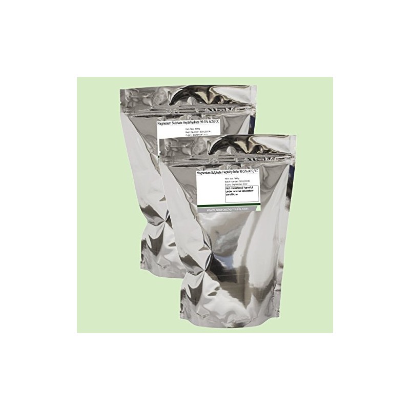 Epsom Salt Magnesium Sulphate Heptahydrate 99.5% 2 x 500g (1Kg)